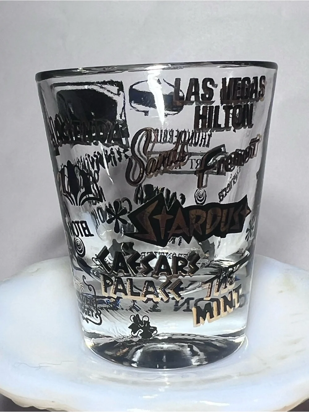 Vintage 70s Las Vegas Landmark Shot Glass - Set of 4